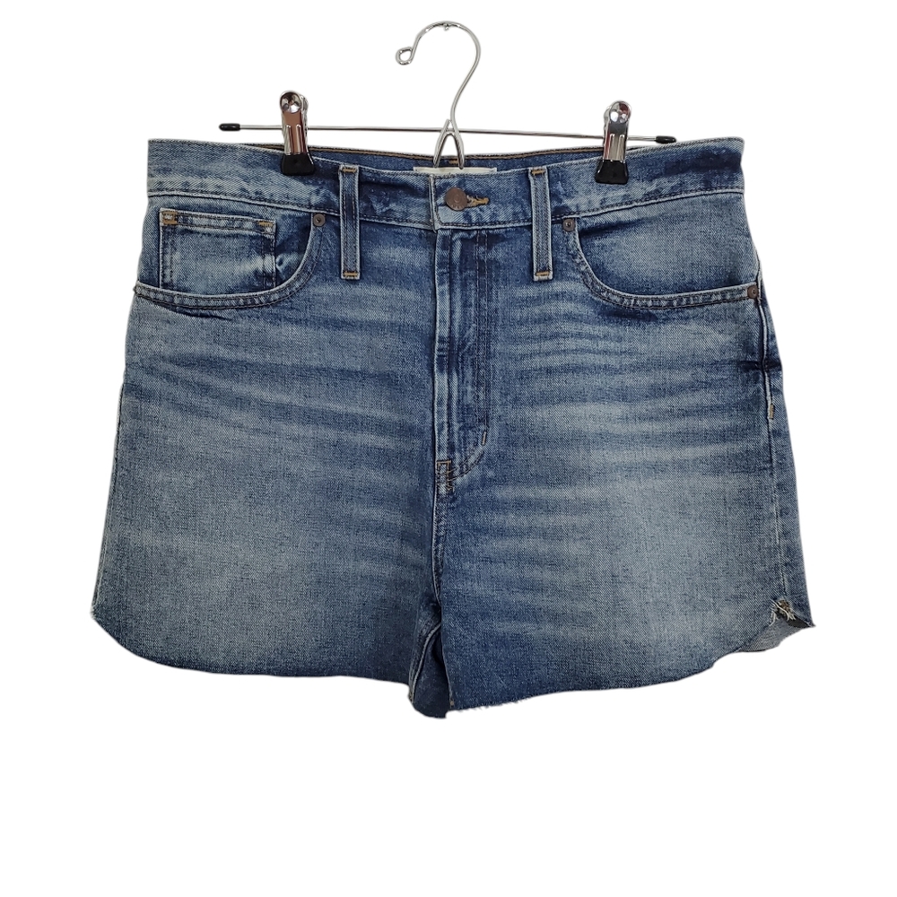 Madewell The Perfect Jean Short Denim Raw Hem High Rise Boho Festival Size 30